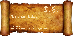 Mancher Edit névjegykártya