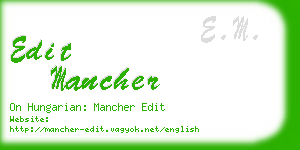 edit mancher business card